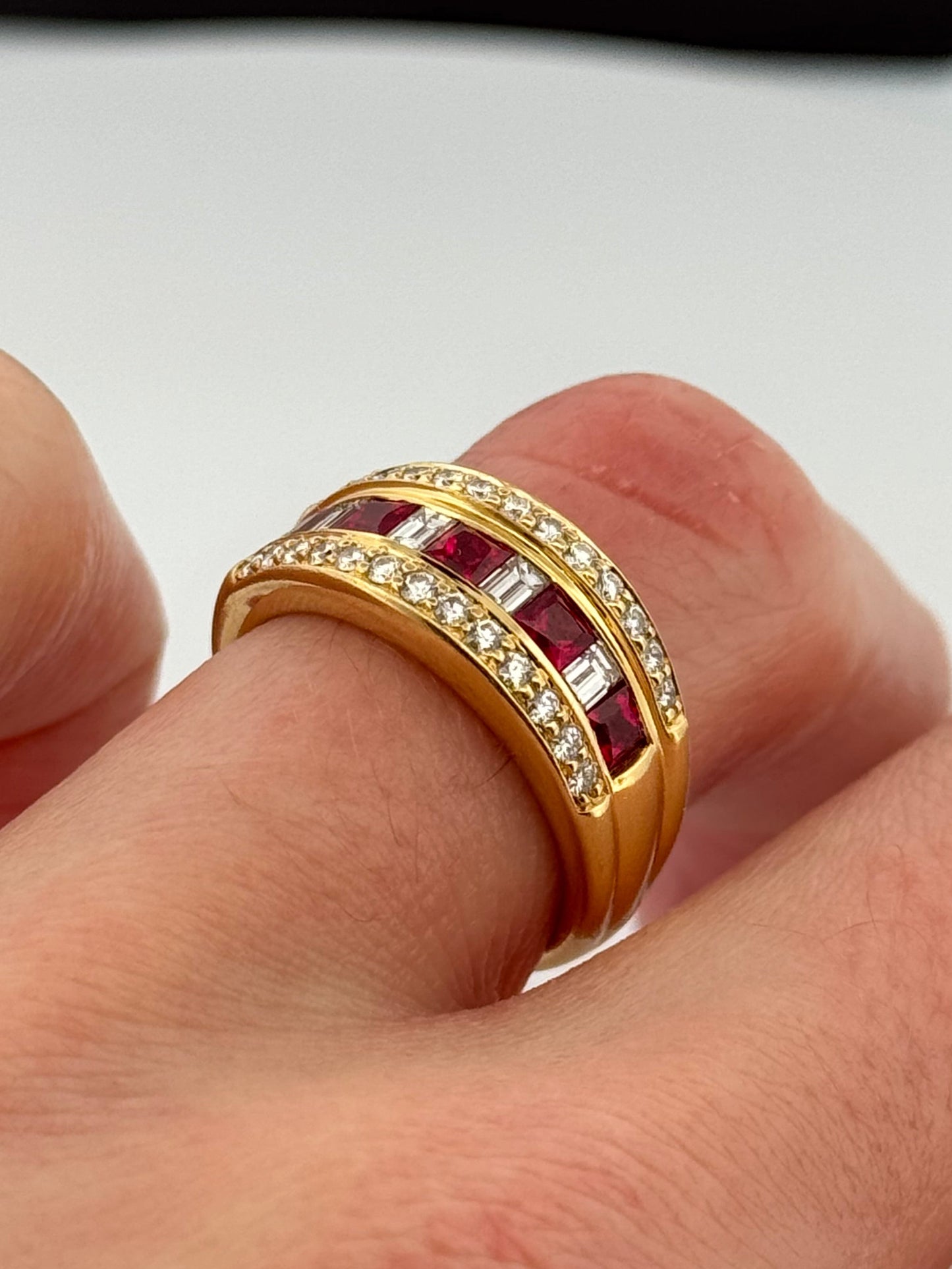 Estate 18kt Yellow Gold Ruby and Diamond Ring