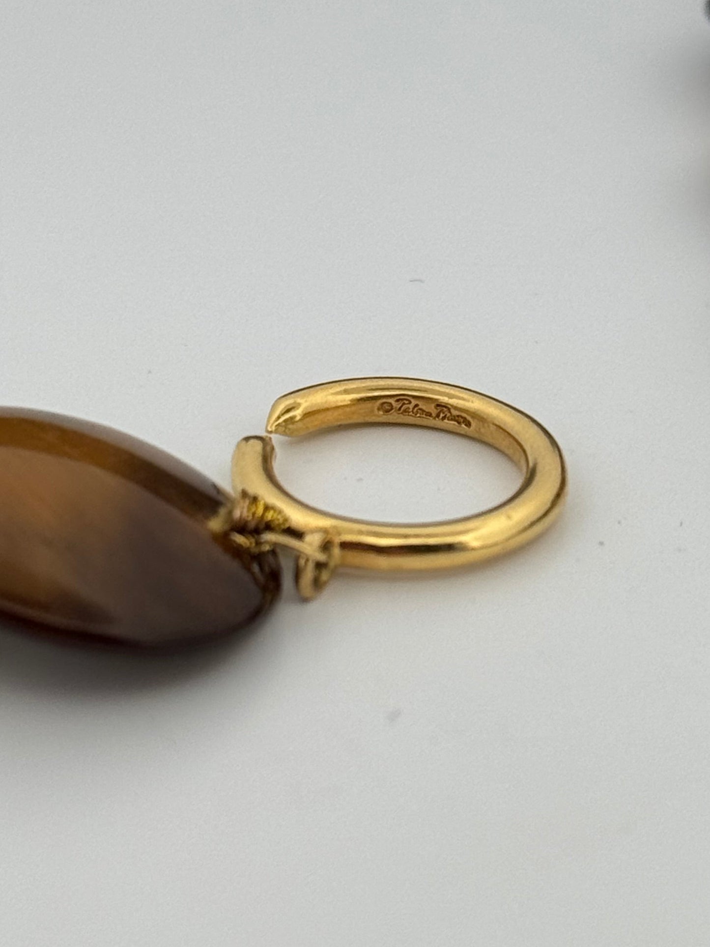 Tiffany & Co Paloma Picasso Tiger Eye Necklace 18kt Yellow Gold