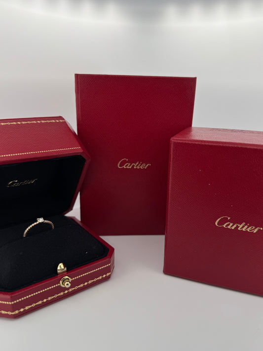 Etincelle De Cartier Ring, Princess- Cut Diamond, Paved 18k Yellow Gold Size 50