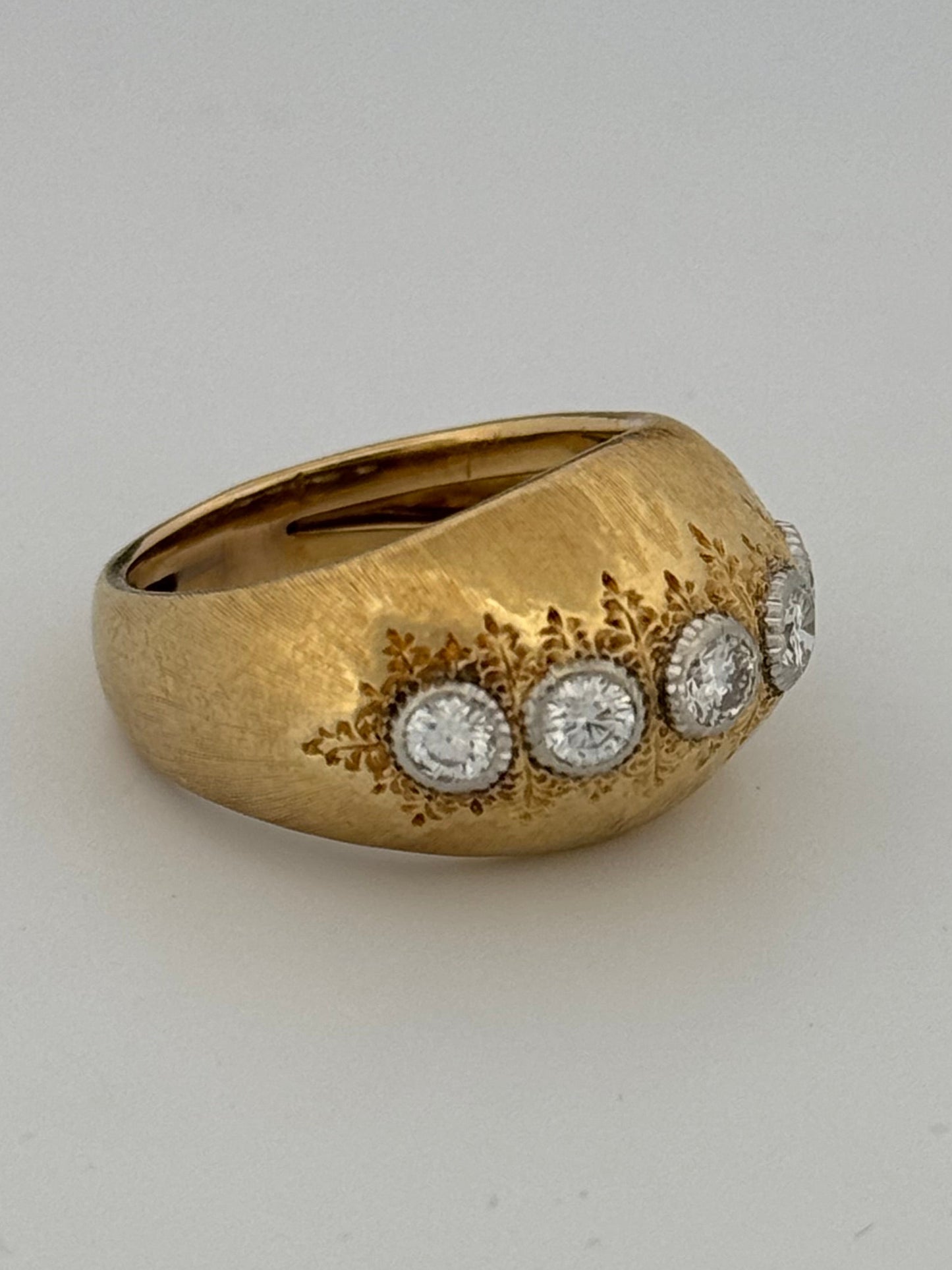 Vintage Gianmaria Buccellati Dome Diamond Ring 18k Yellow Gold