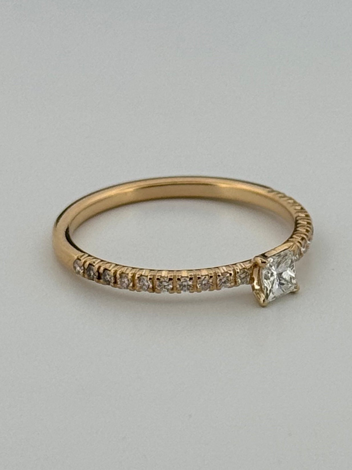 Etincelle De Cartier Ring, Princess- Cut Diamond, Paved 18k Yellow Gold Size 50