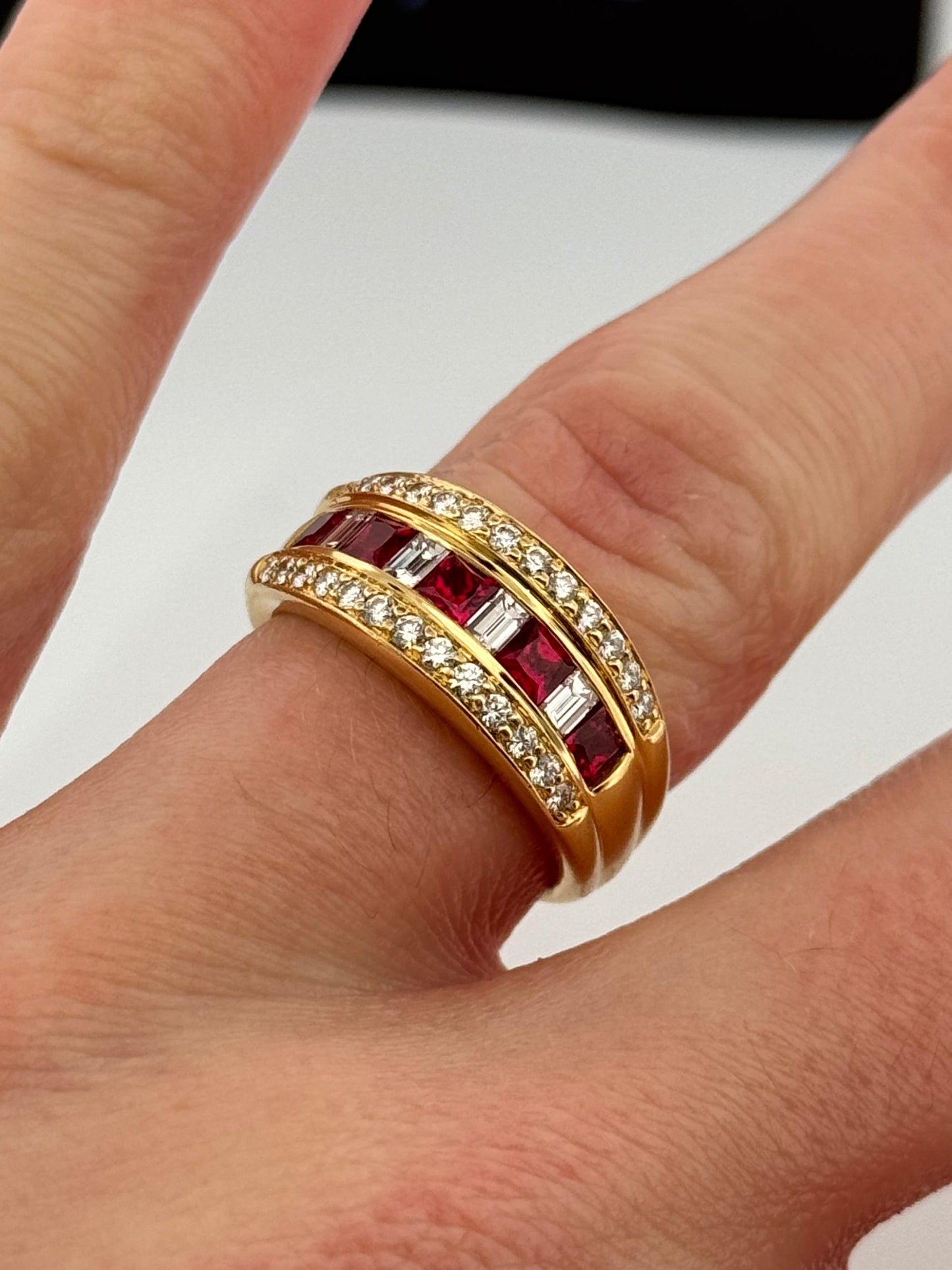 Estate 18kt Yellow Gold Ruby and Diamond Ring