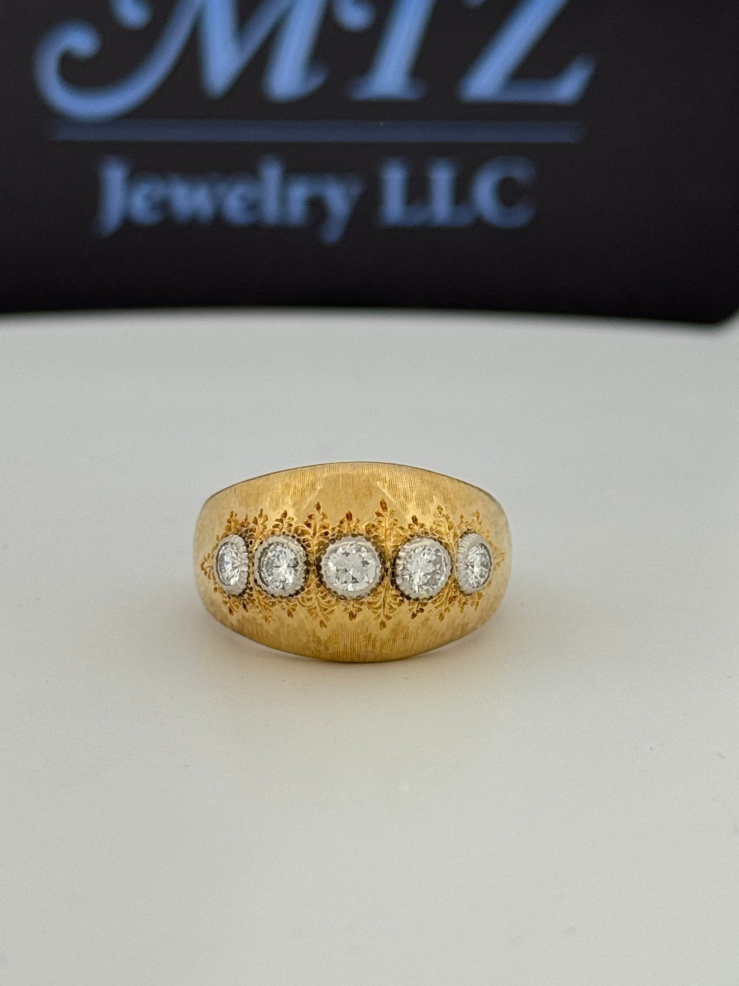 Vintage Gianmaria Buccellati Dome Diamond Ring 18k Yellow Gold
