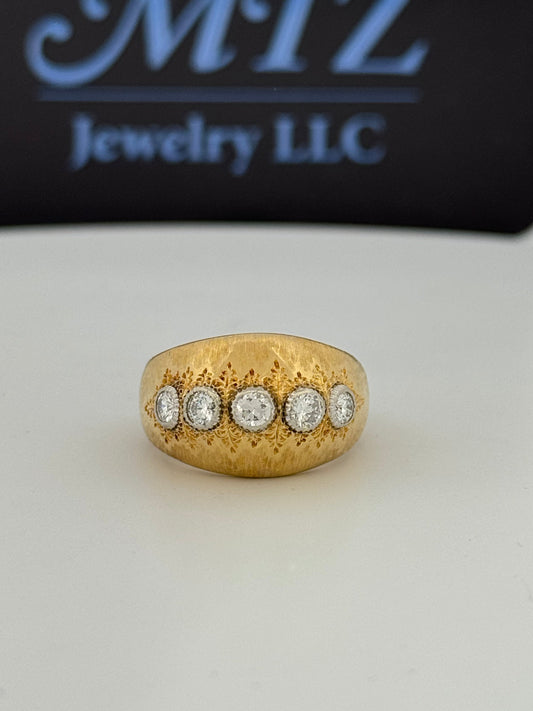 Vintage Gianmaria Buccellati Dome Diamond Ring 18k Yellow Gold