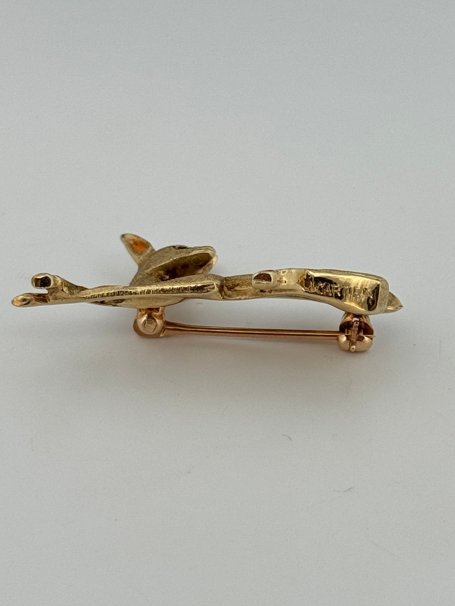 Vintage Cartier Animal Deer Brooch 14kt yellow gold Natural Ruby