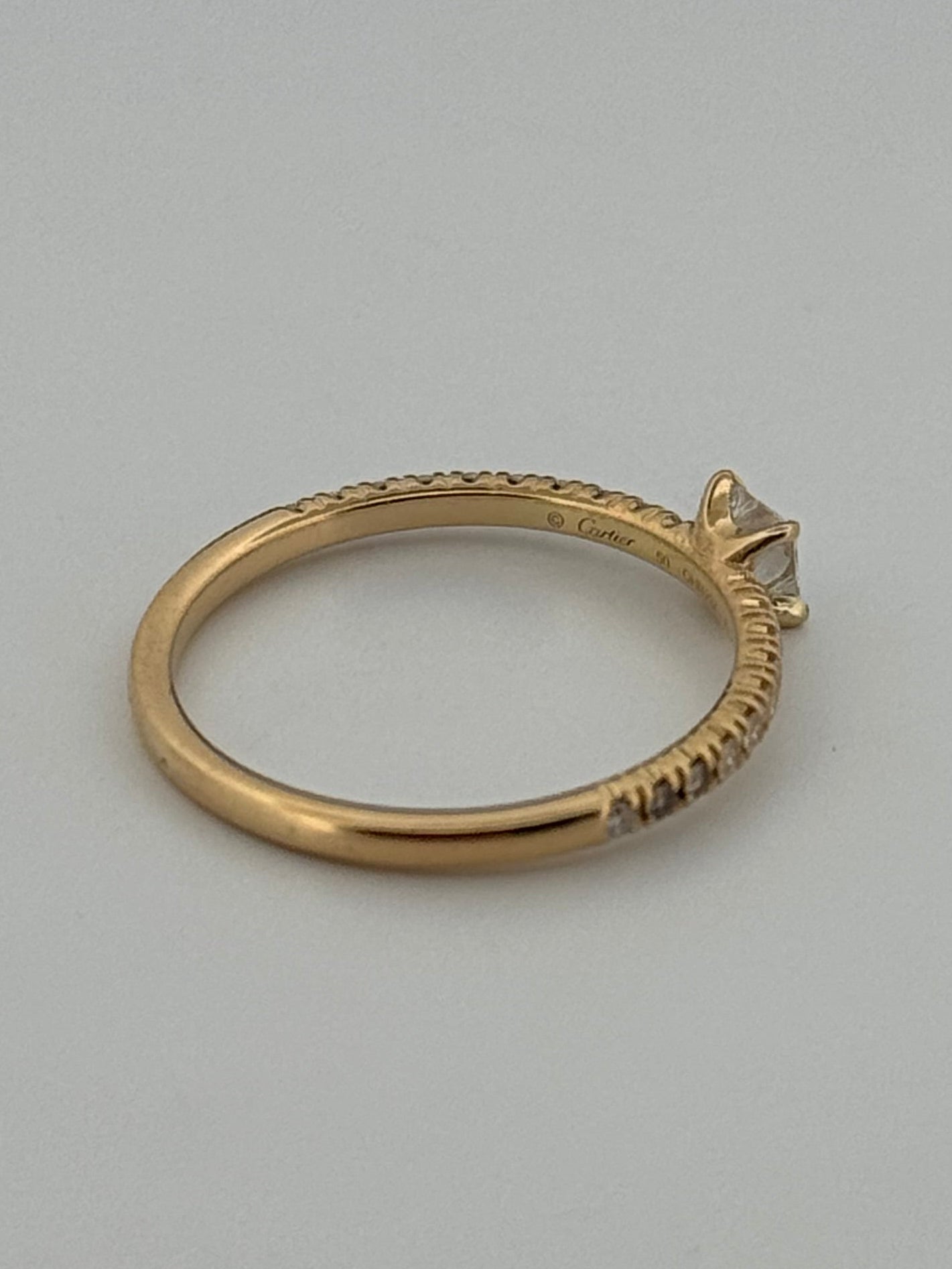 Etincelle De Cartier Ring, Princess- Cut Diamond, Paved 18k Yellow Gold Size 50