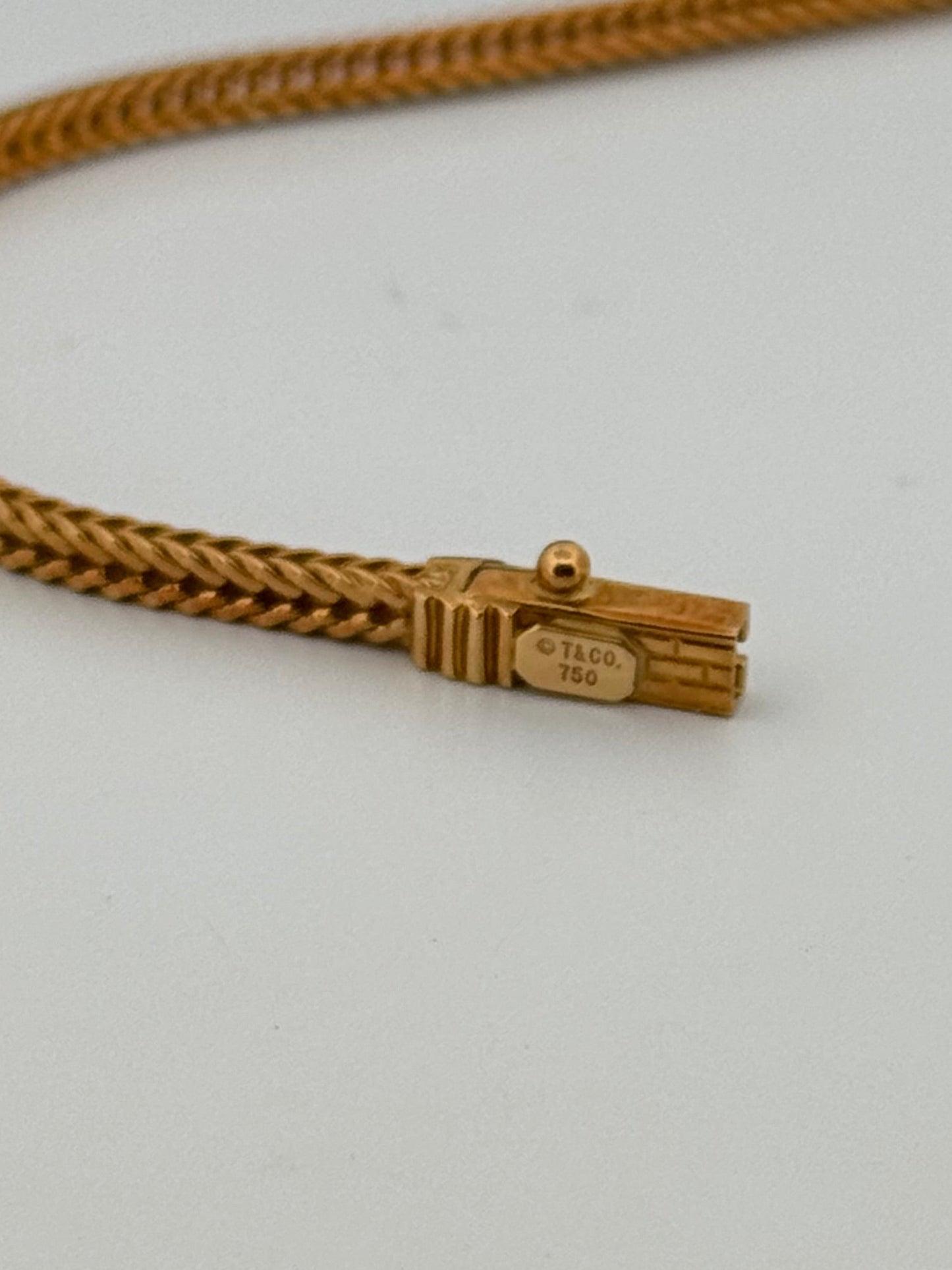 Tiffany & Co Sapphire & Diamond Vintage Fox Tail Necklace 18k Yellow Gold 16”