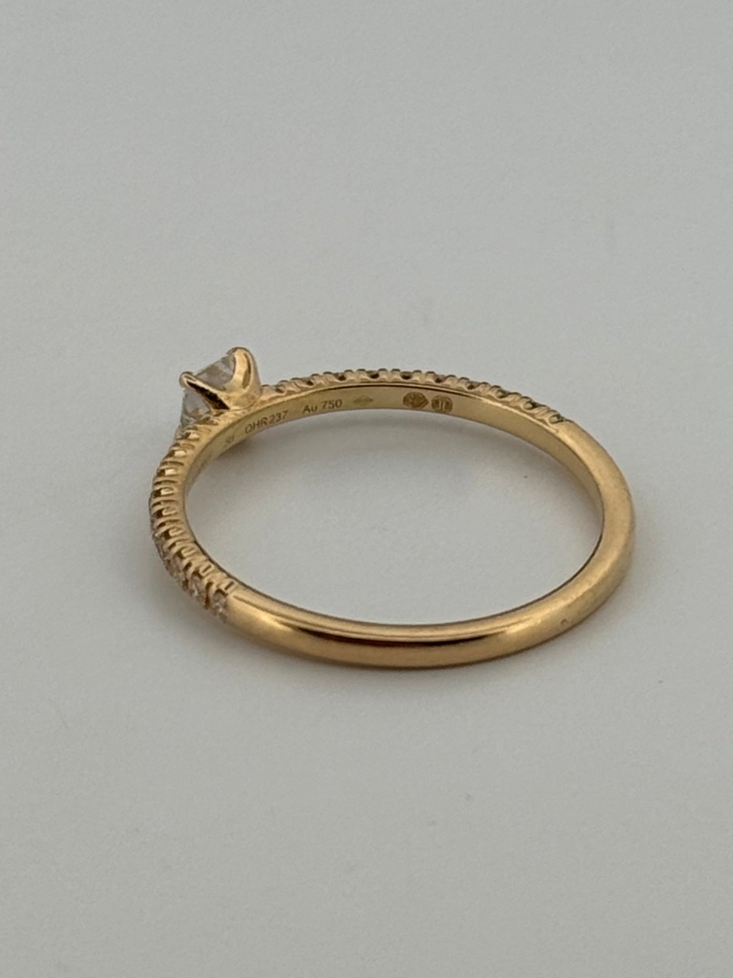Etincelle De Cartier Ring, Princess- Cut Diamond, Paved 18k Yellow Gold Size 50