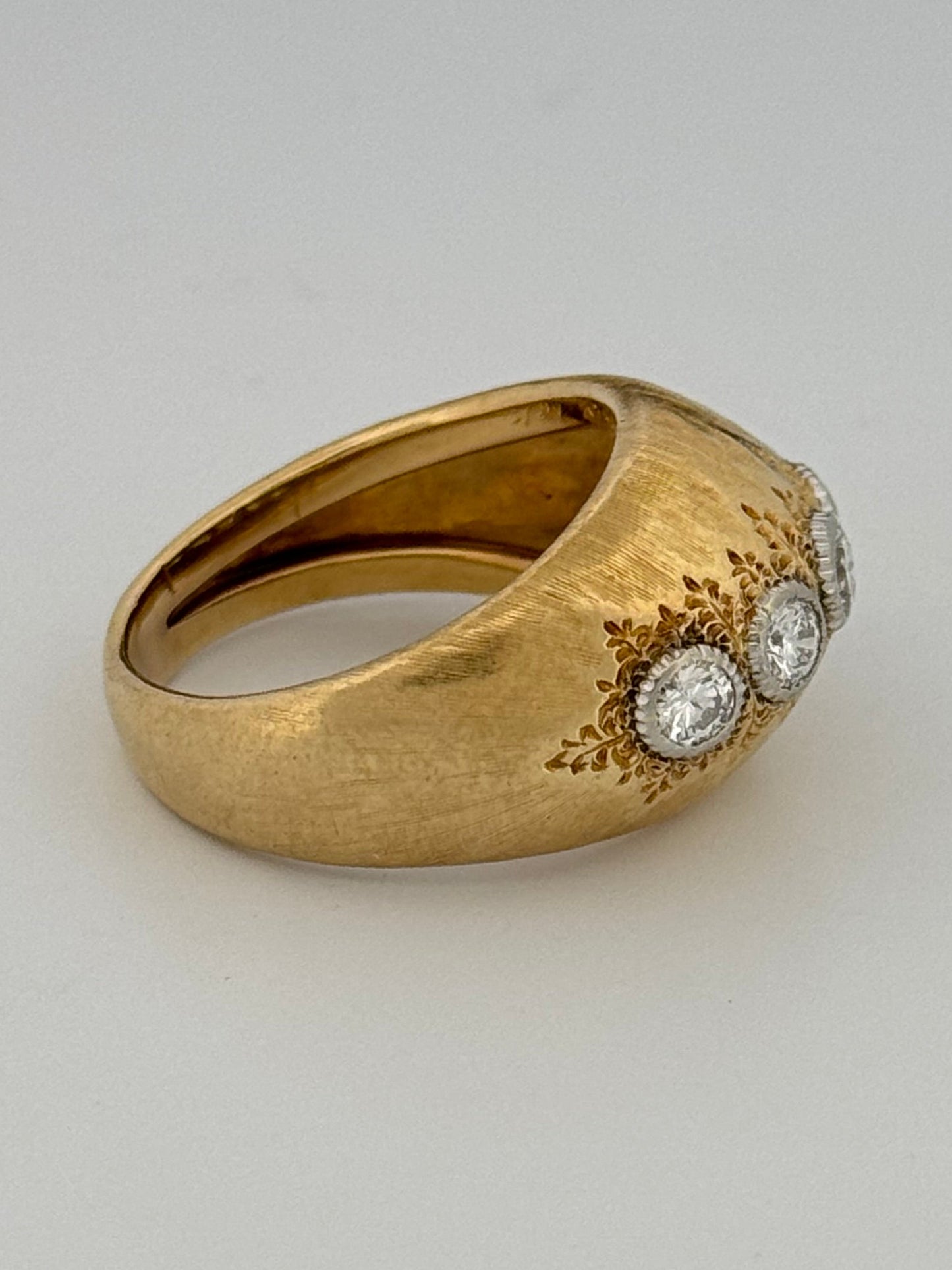 Vintage Gianmaria Buccellati Dome Diamond Ring 18k Yellow Gold