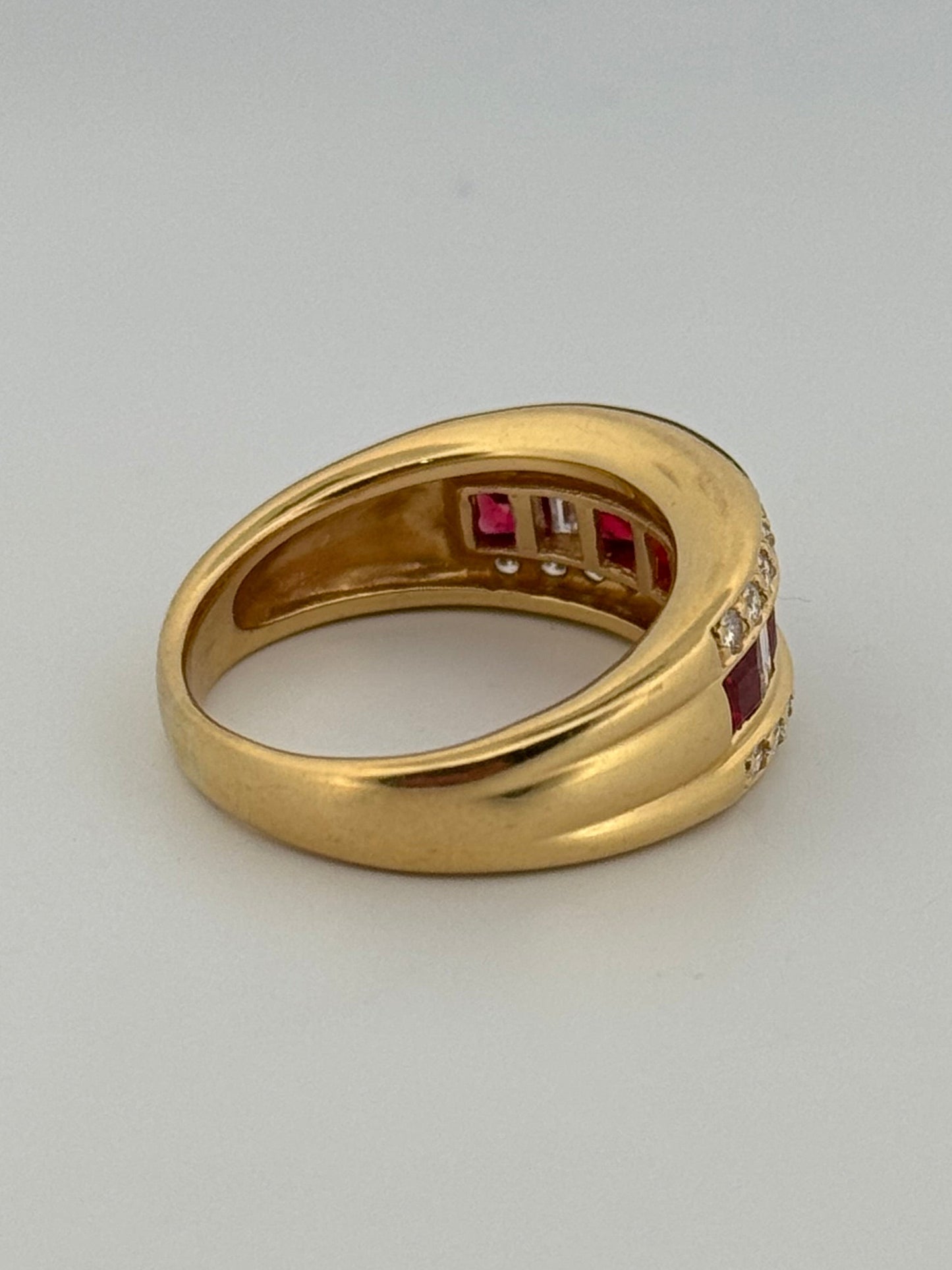 Estate 18kt Yellow Gold Ruby and Diamond Ring