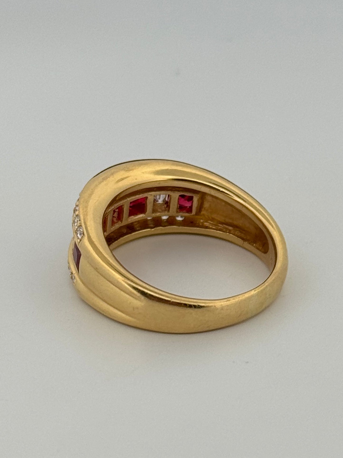 Estate 18kt Yellow Gold Ruby and Diamond Ring