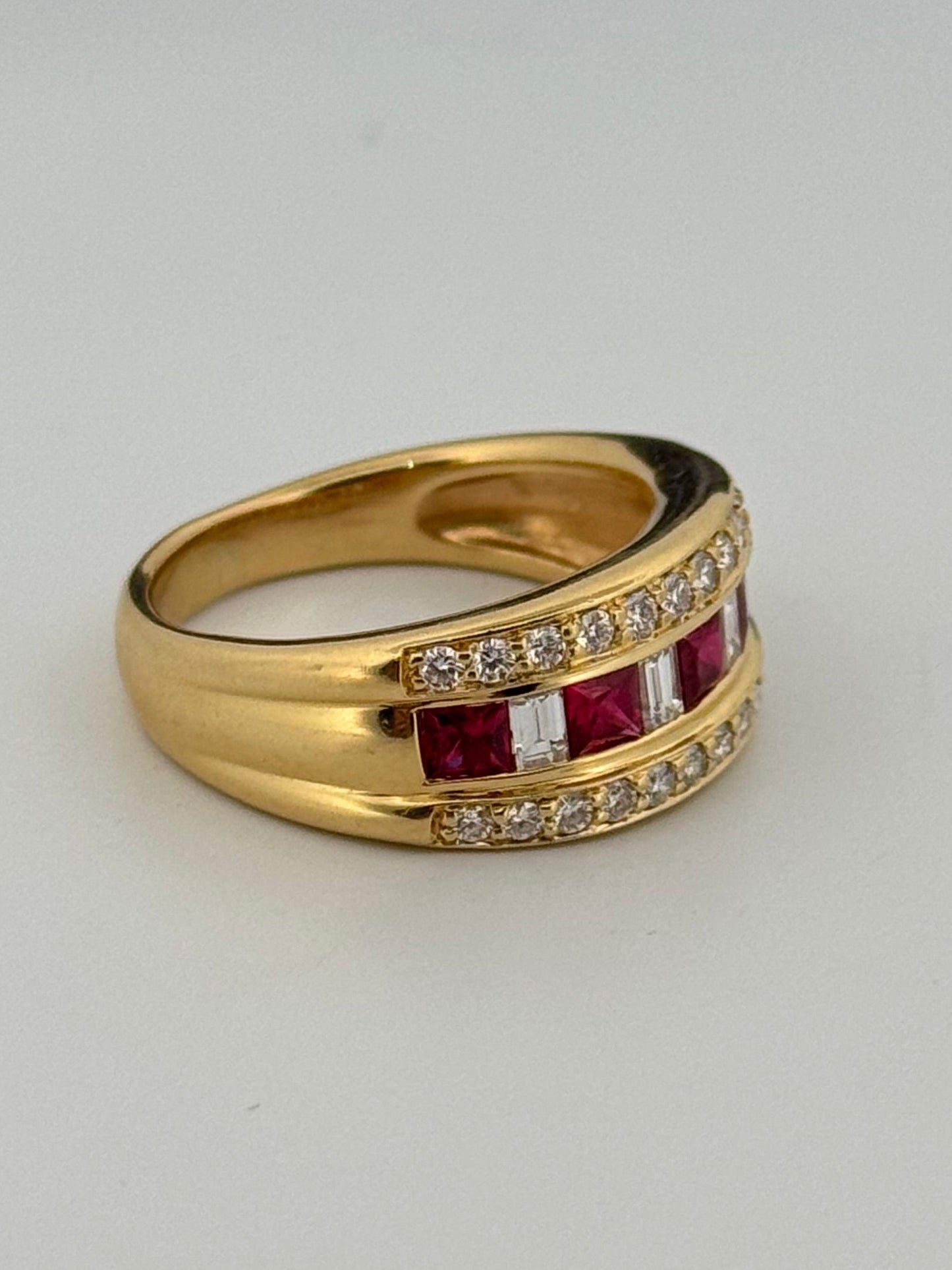 Estate 18kt Yellow Gold Ruby and Diamond Ring