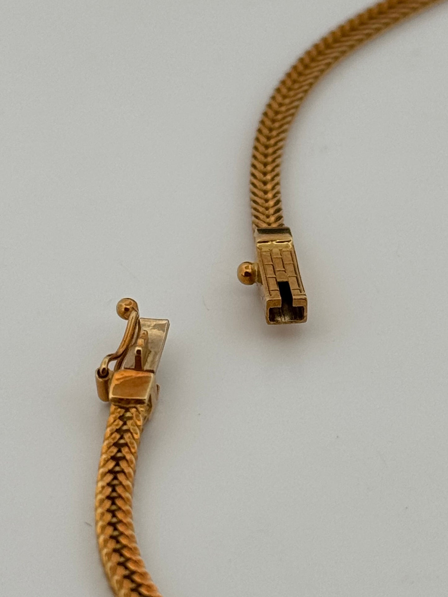 Tiffany & Co Sapphire & Diamond Vintage Fox Tail Necklace 18k Yellow Gold 16”