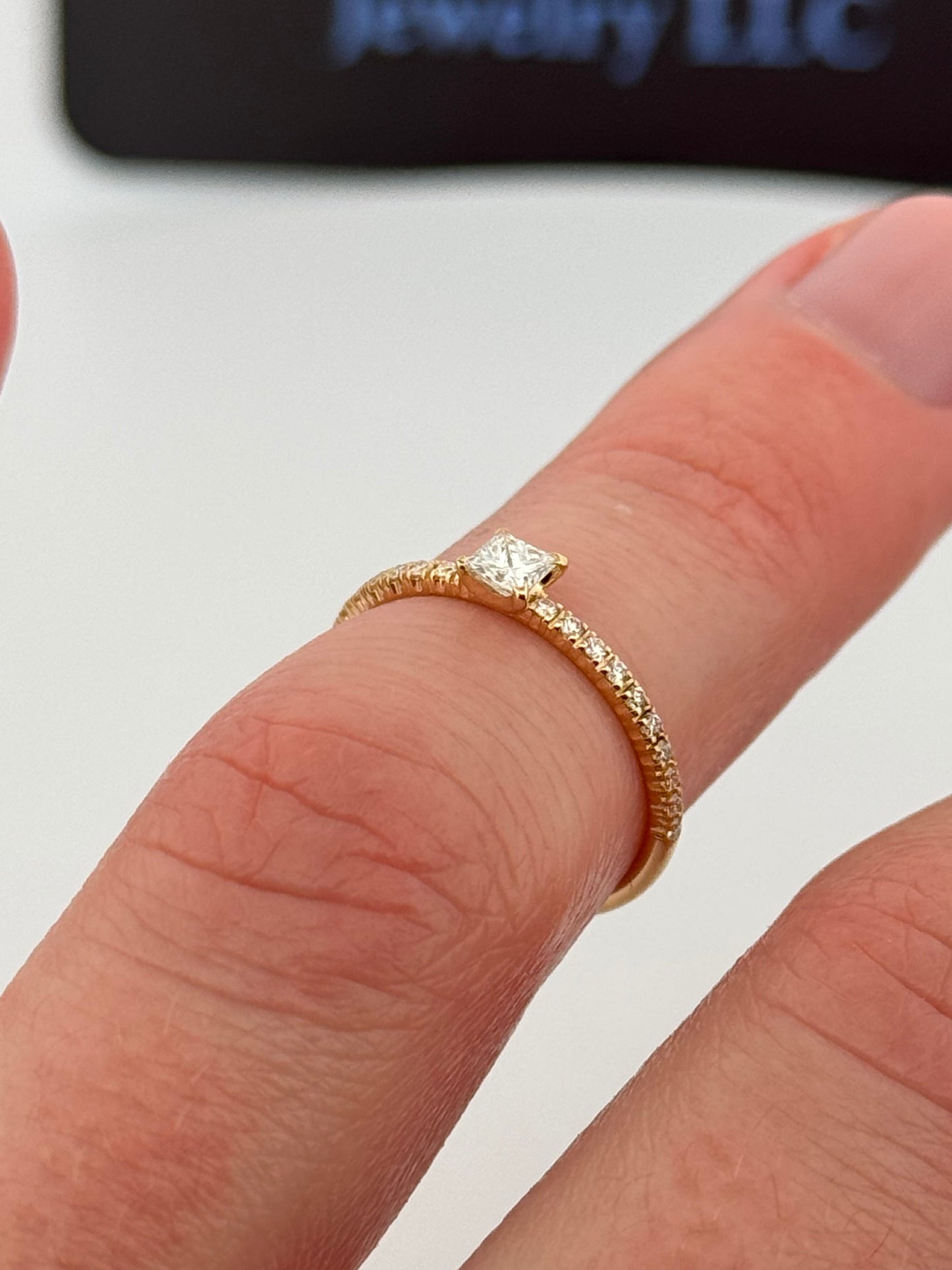 Etincelle De Cartier Ring, Princess- Cut Diamond, Paved 18k Yellow Gold Size 50