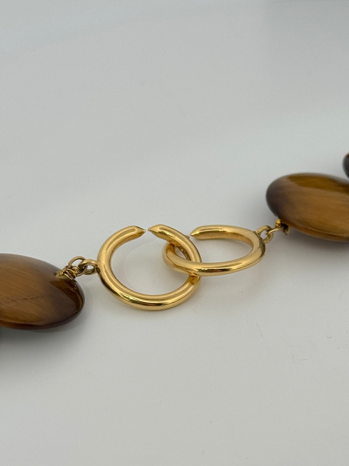 Tiffany & Co Paloma Picasso Tiger Eye Necklace 18kt Yellow Gold