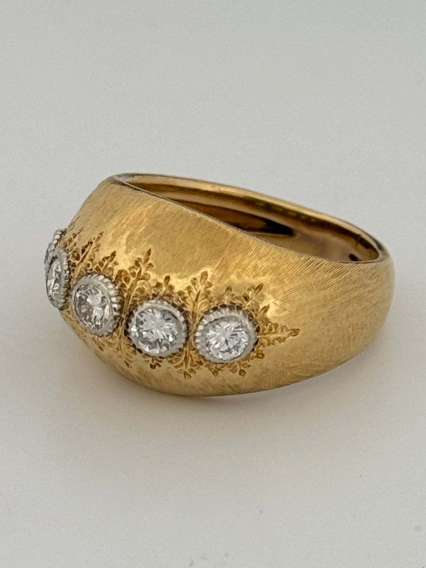 Vintage Gianmaria Buccellati Dome Diamond Ring 18k Yellow Gold