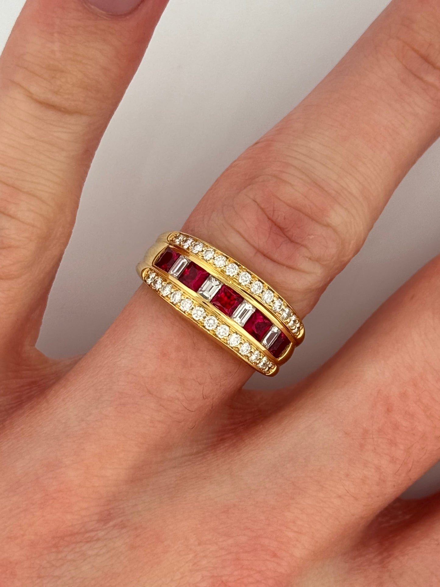 Estate 18kt Yellow Gold Ruby and Diamond Ring