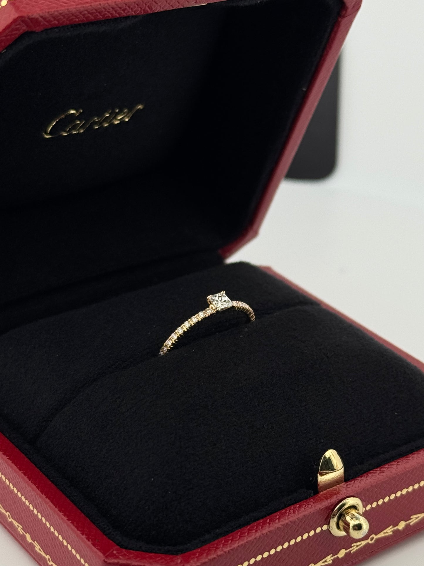 Etincelle De Cartier Ring, Princess- Cut Diamond, Paved 18k Yellow Gold Size 50