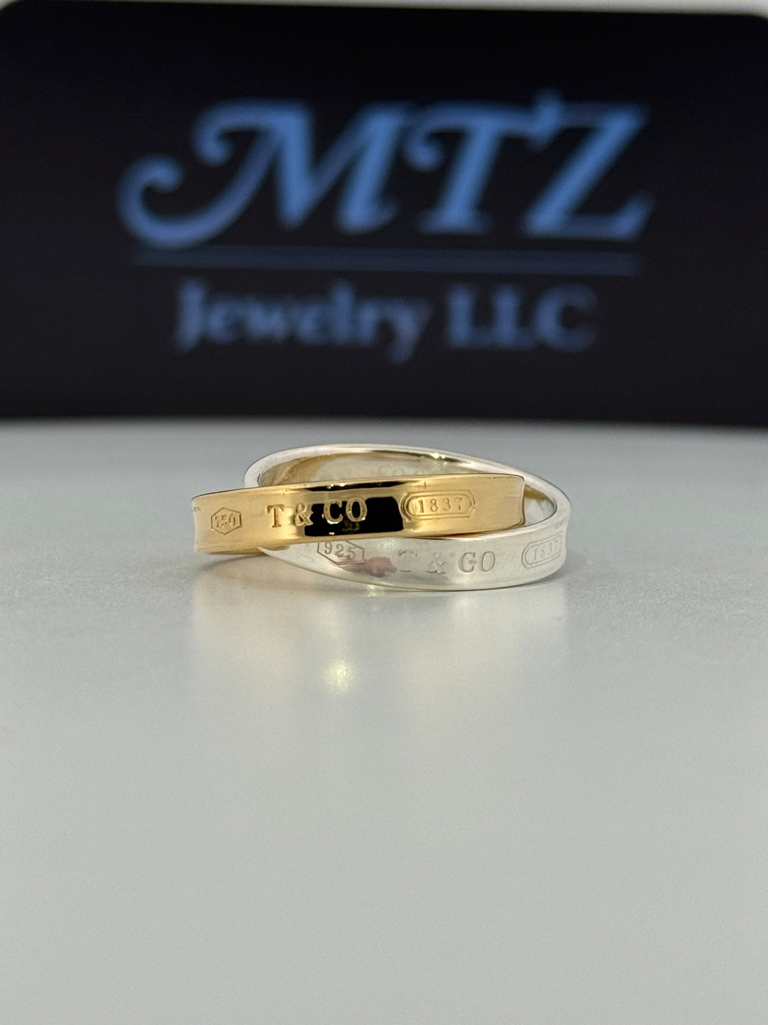 Tiffany & Co 1837 Interlocking circles Ring 18kt 925 – MTZ JEWELRY