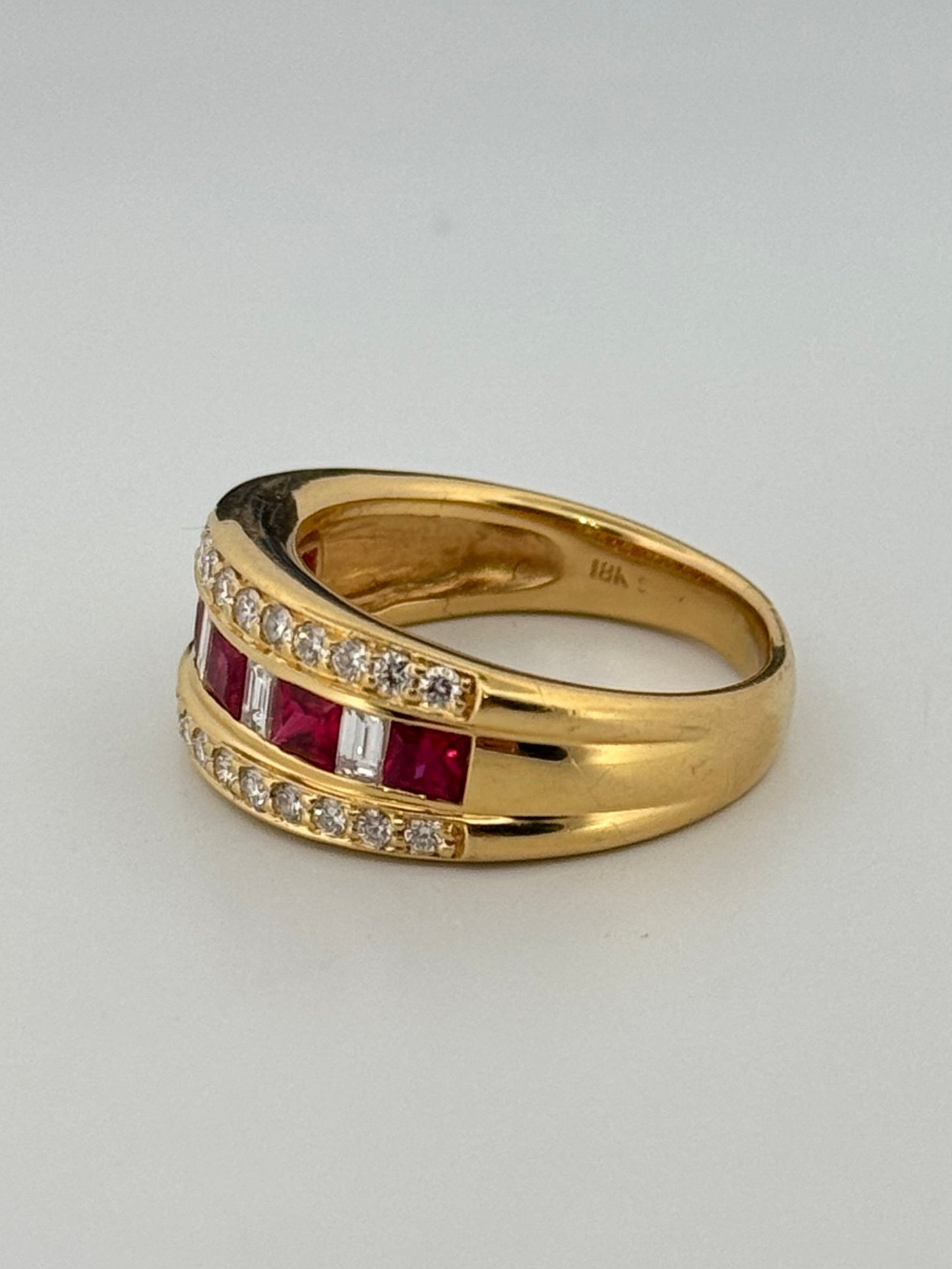 Estate 18kt Yellow Gold Ruby and Diamond Ring
