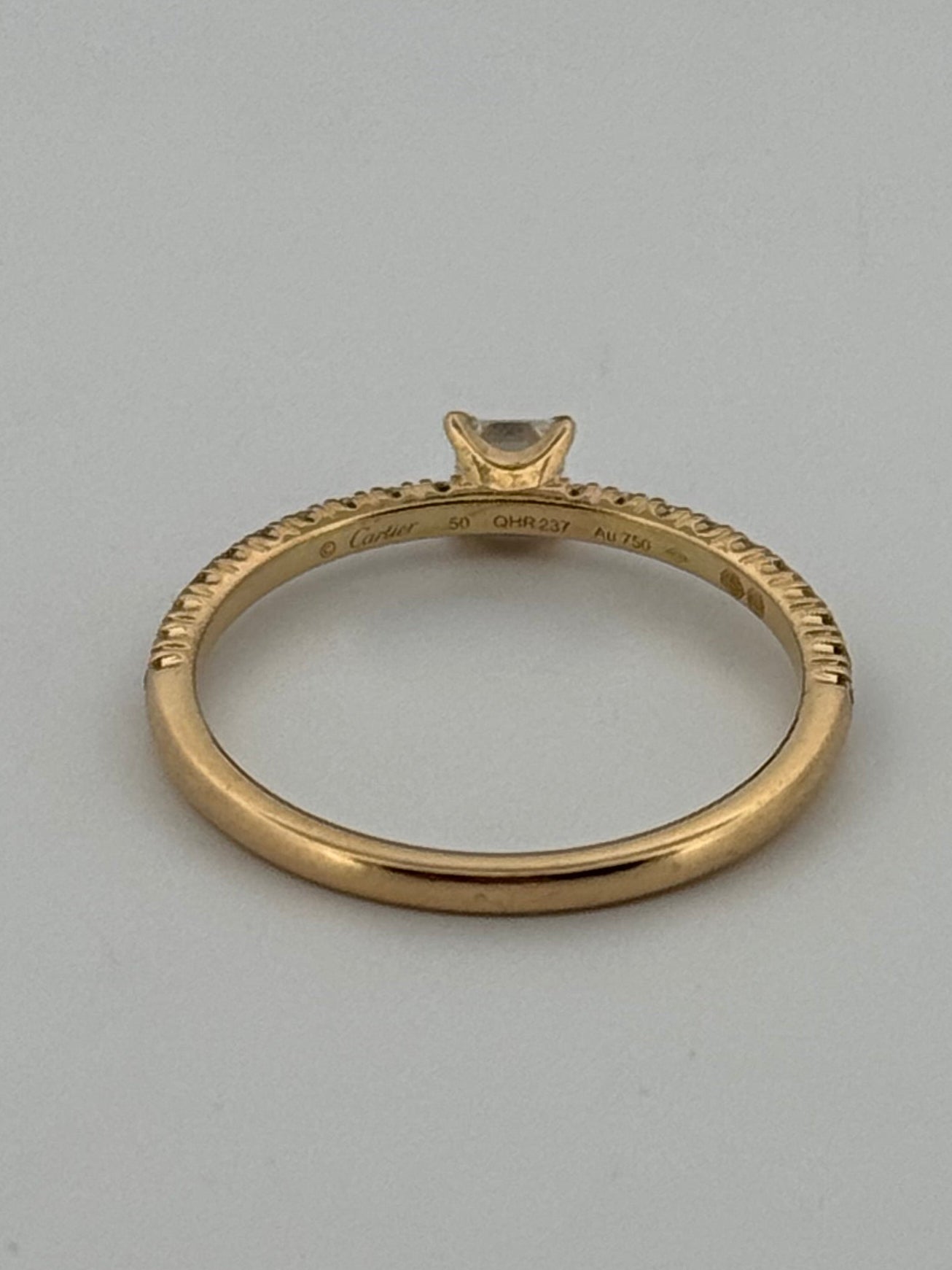 Etincelle De Cartier Ring, Princess- Cut Diamond, Paved 18k Yellow Gold Size 50
