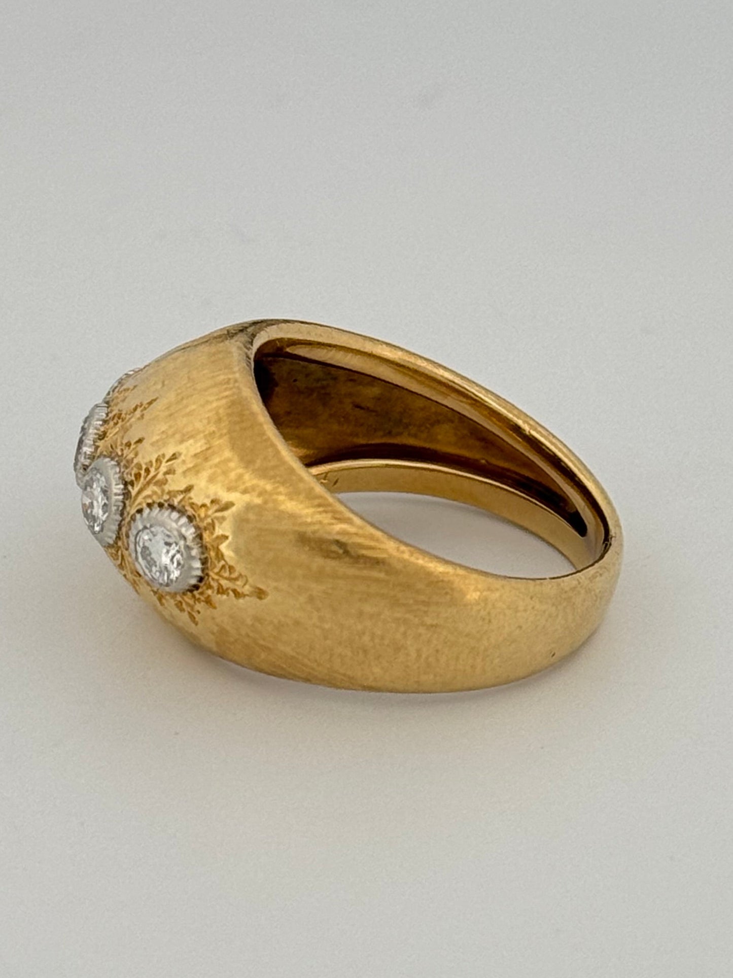 Vintage Gianmaria Buccellati Dome Diamond Ring 18k Yellow Gold