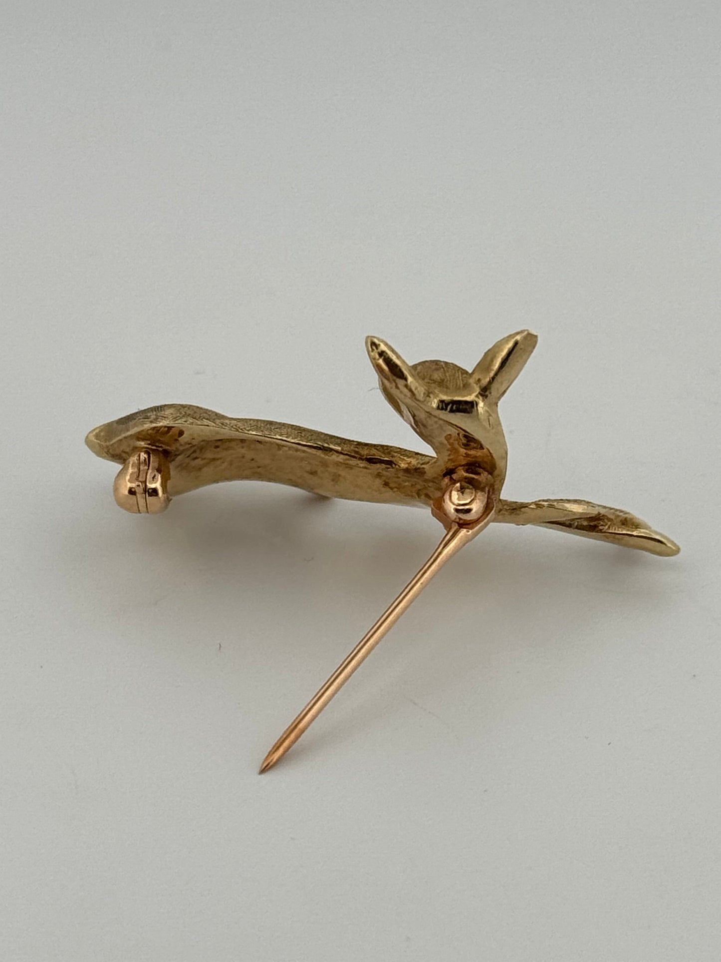 Vintage Cartier Animal Deer Brooch 14kt yellow gold Natural Ruby